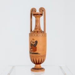 Antique Terracotta Amphora by P. Ipsen, Denmark, Polychrome, 1891