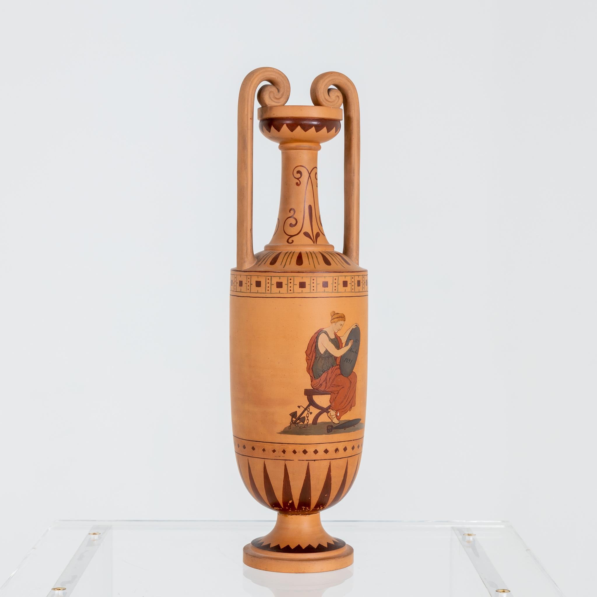Danish Amphora, P. Ipsen, Denmark, Dated 1891 For Sale