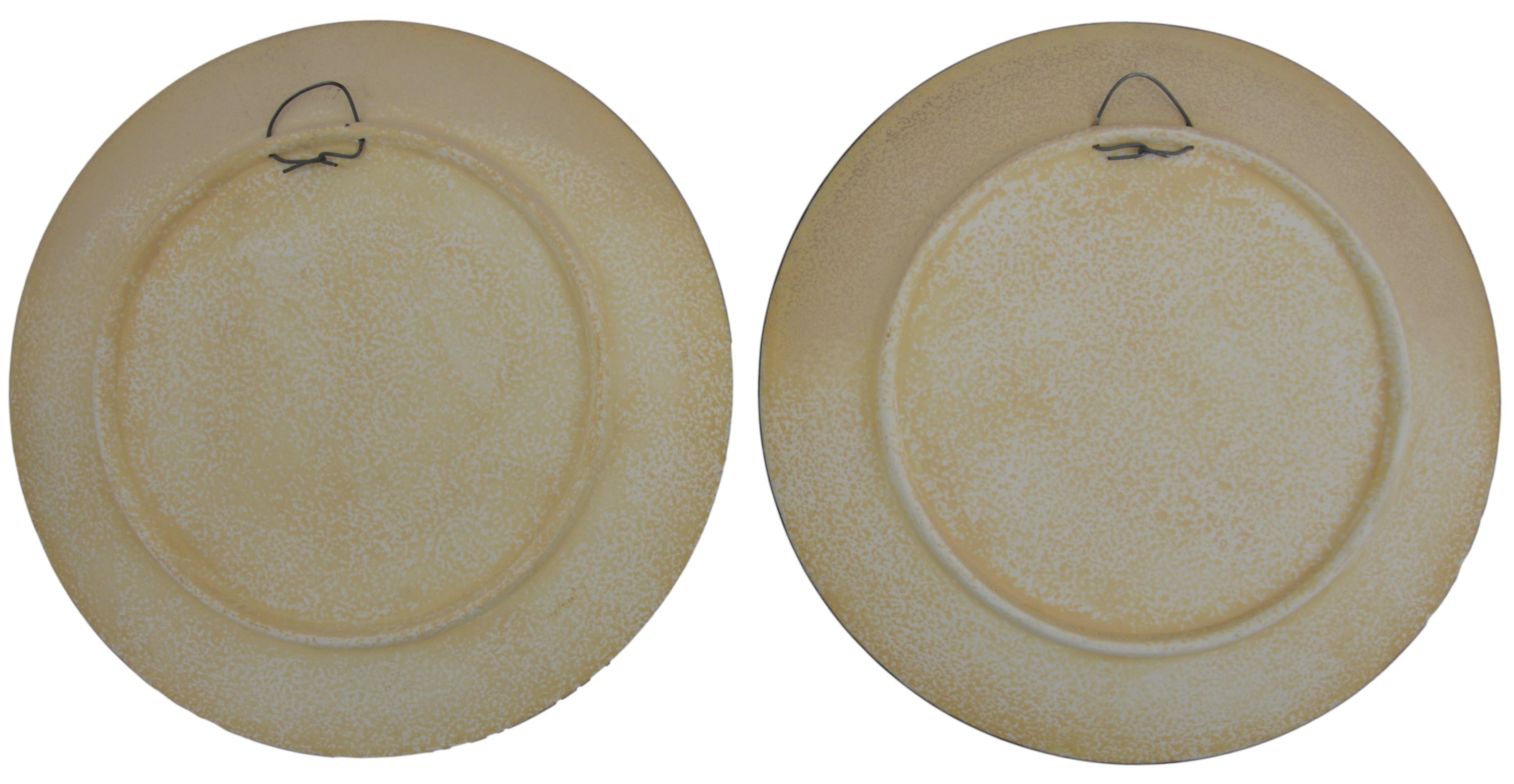 Czech Amphora, Pair of Wall Plates with a Provencal Design, circa 1930