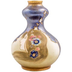 Amphora Portrait Vase Jugendstil Maid Mit Blumen Nikolaus Kannhäuser Turn- Tepli