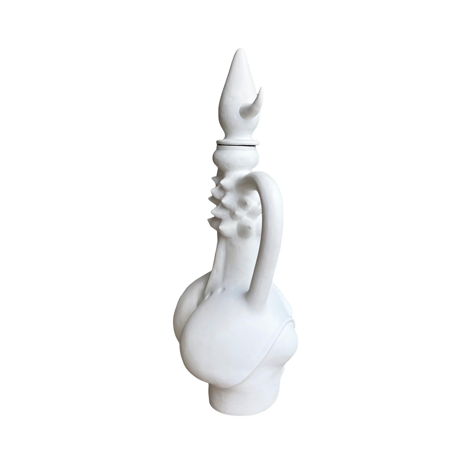 Amphora sculpture with Vulva by Papin Lucadamo made in refractary clay. 

In his last works Papin Lucadamo analyzes in a conceptual way a synthesis between traditional craftsmanship and motifs reminiscent of the most primitive sculptures such as the