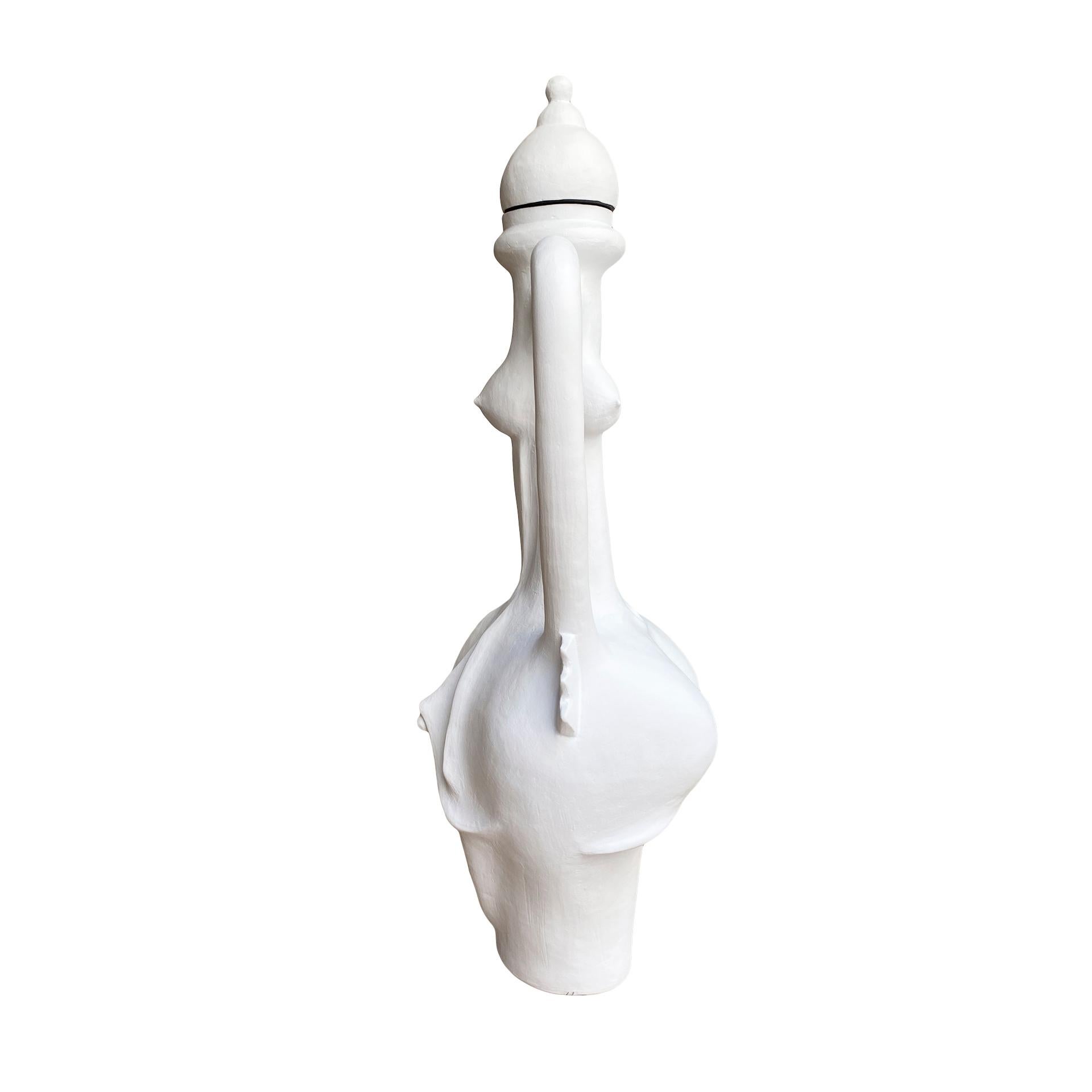 Amphora sculpture with Vulva by Papin Lucadamo made in refractary clay. 

In his last works Papin Lucadamo analyzes in a conceptual way a synthesis between traditional craftsmanship and motifs reminiscent of the most primitive sculptures such as the