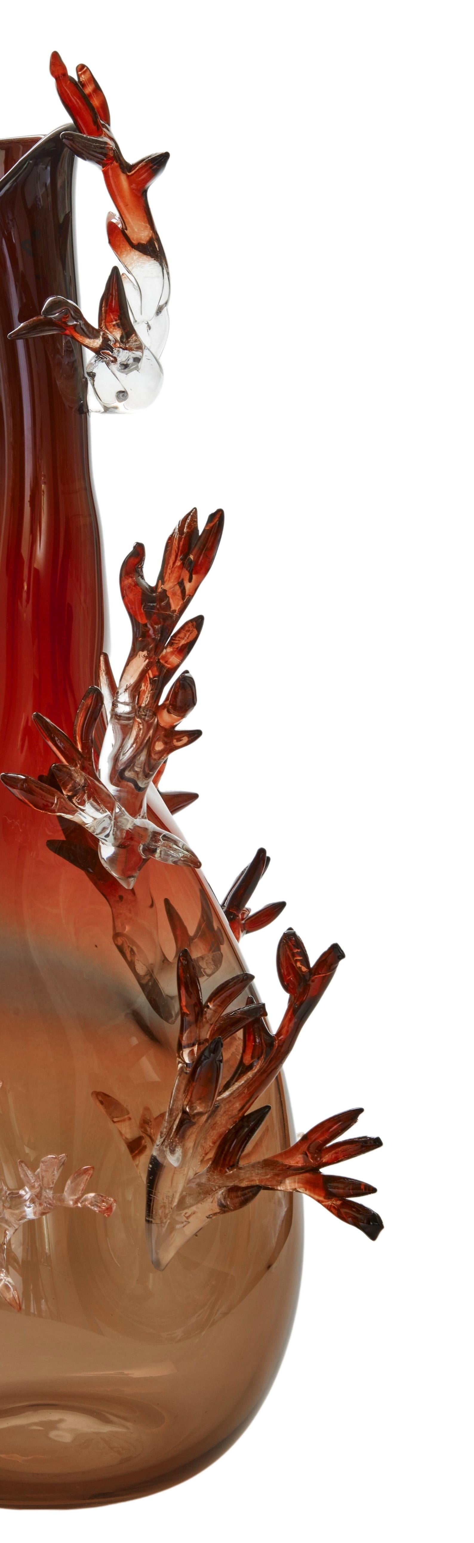 Post-Modern Amphora Shape Red Vase by Emilie Lemardeley For Sale