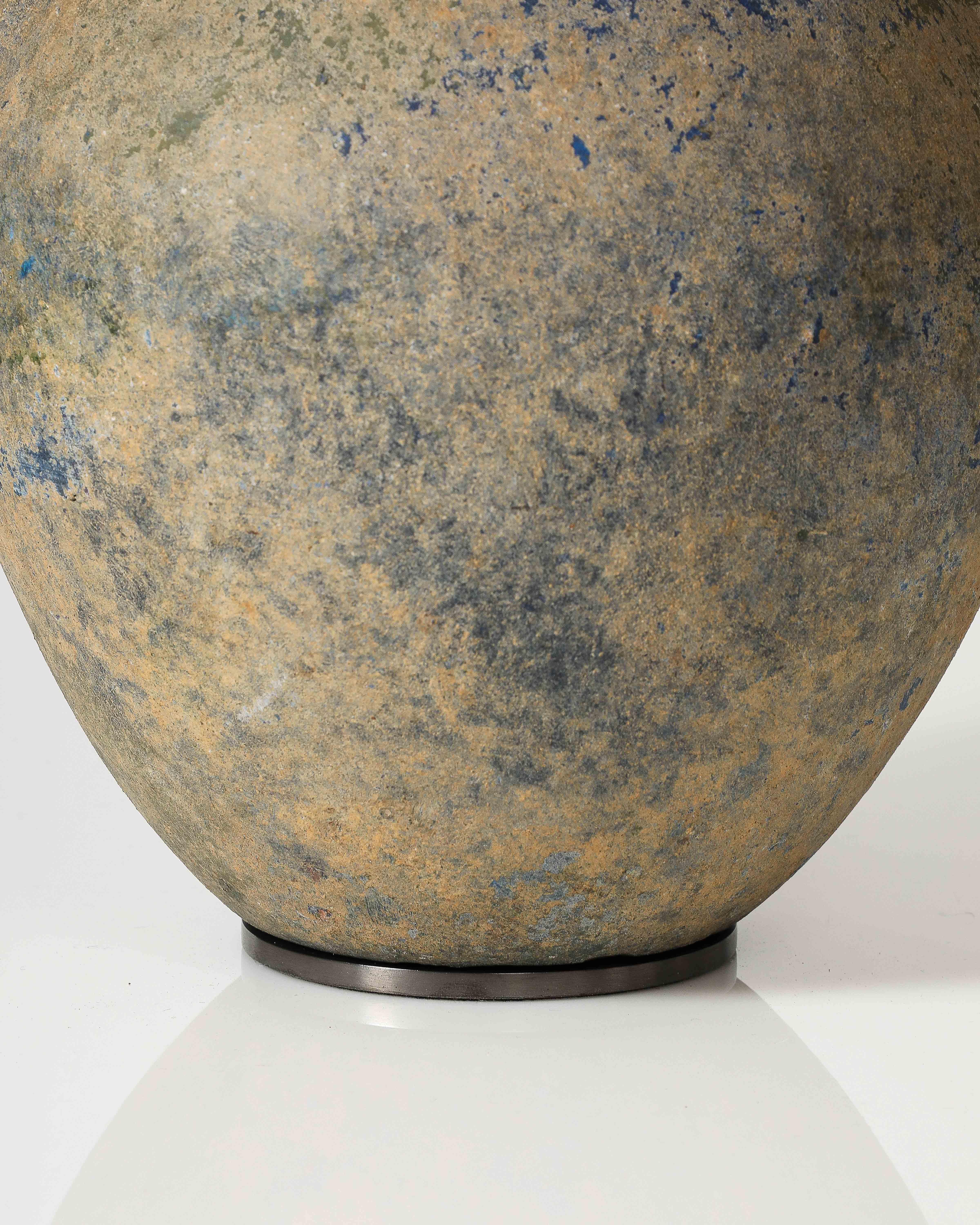 Amphora Shaped Glazed Ceramic Table Lamp For Sale 8