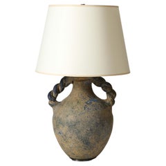 Amphora Shaped Glazed Ceramic Table Lamp