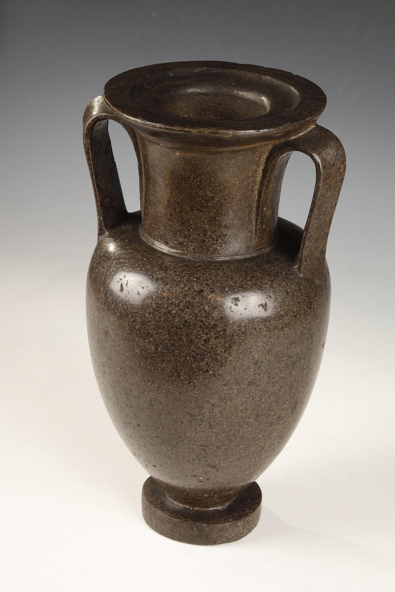 Louis XVI Amphora-Shaped Porphyry Vase, France, Late 18th Century For Sale