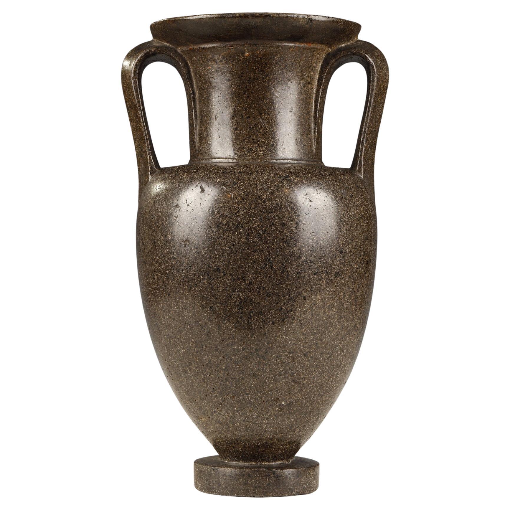 Amphora-Shaped Porphyry Vase, France, Late 18th Century For Sale