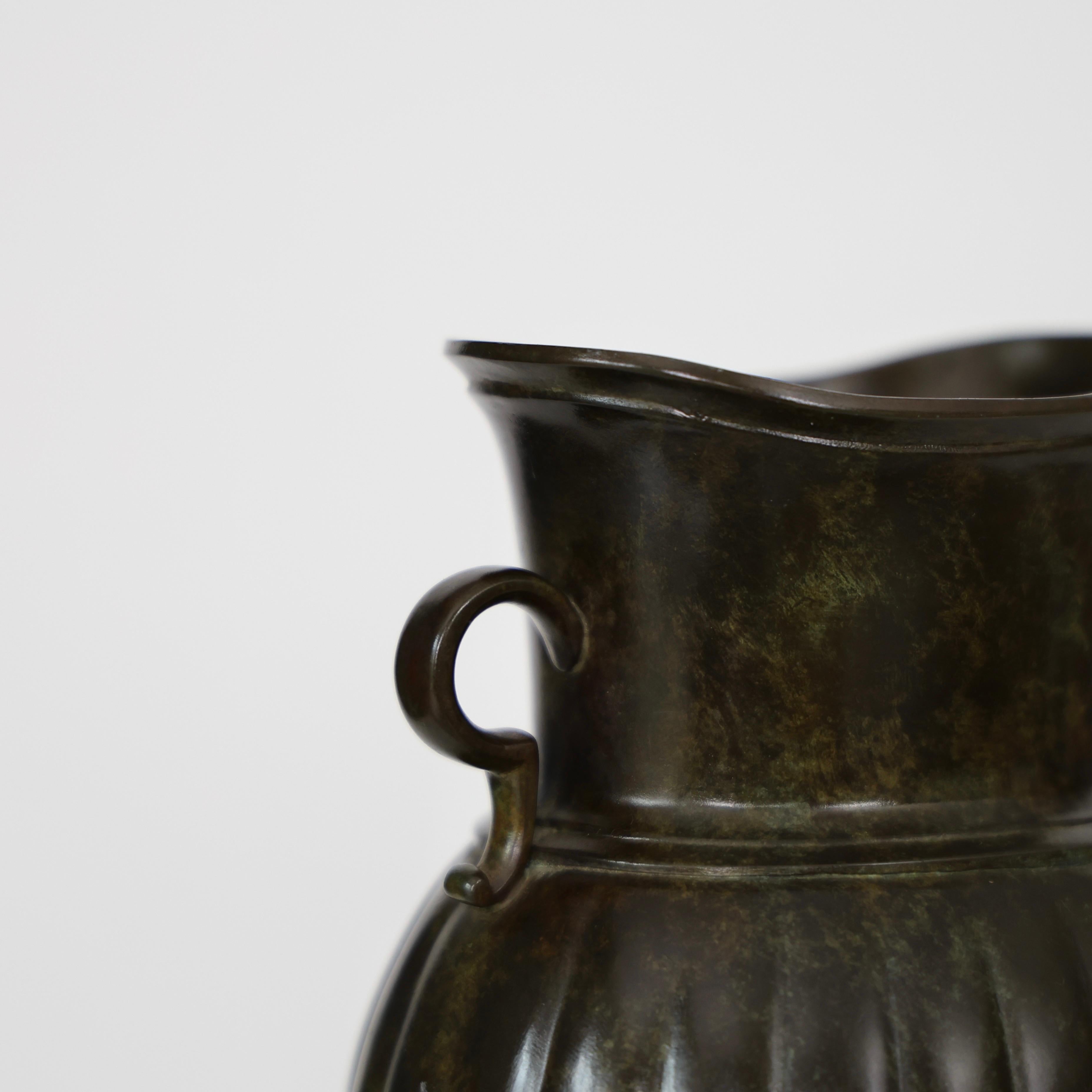 Early 20th Century Amphora-Style Discometal Vase by Just Andersen, 1920s, Denmark For Sale
