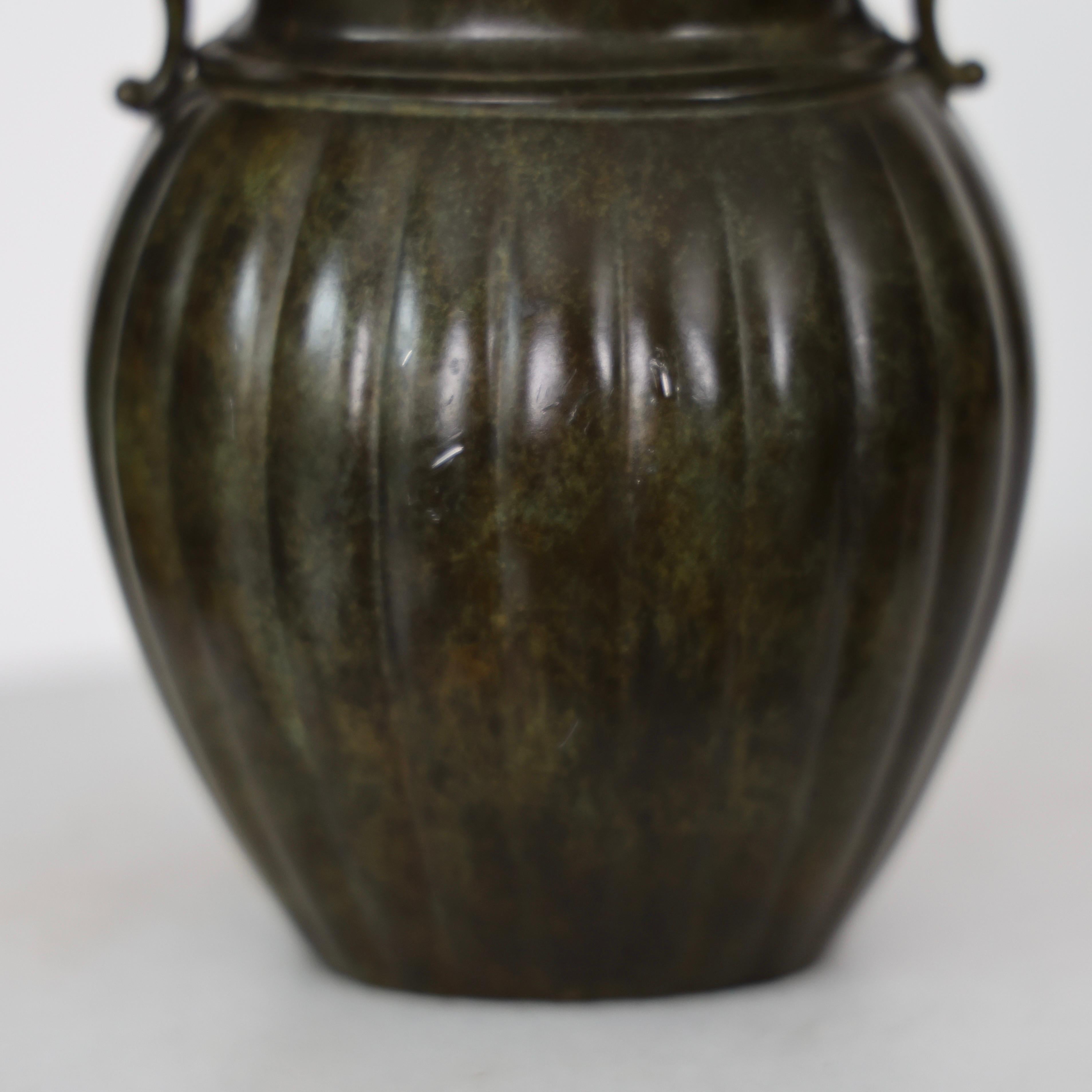 Metal Amphora-Style Discometal Vase by Just Andersen, 1920s, Denmark For Sale
