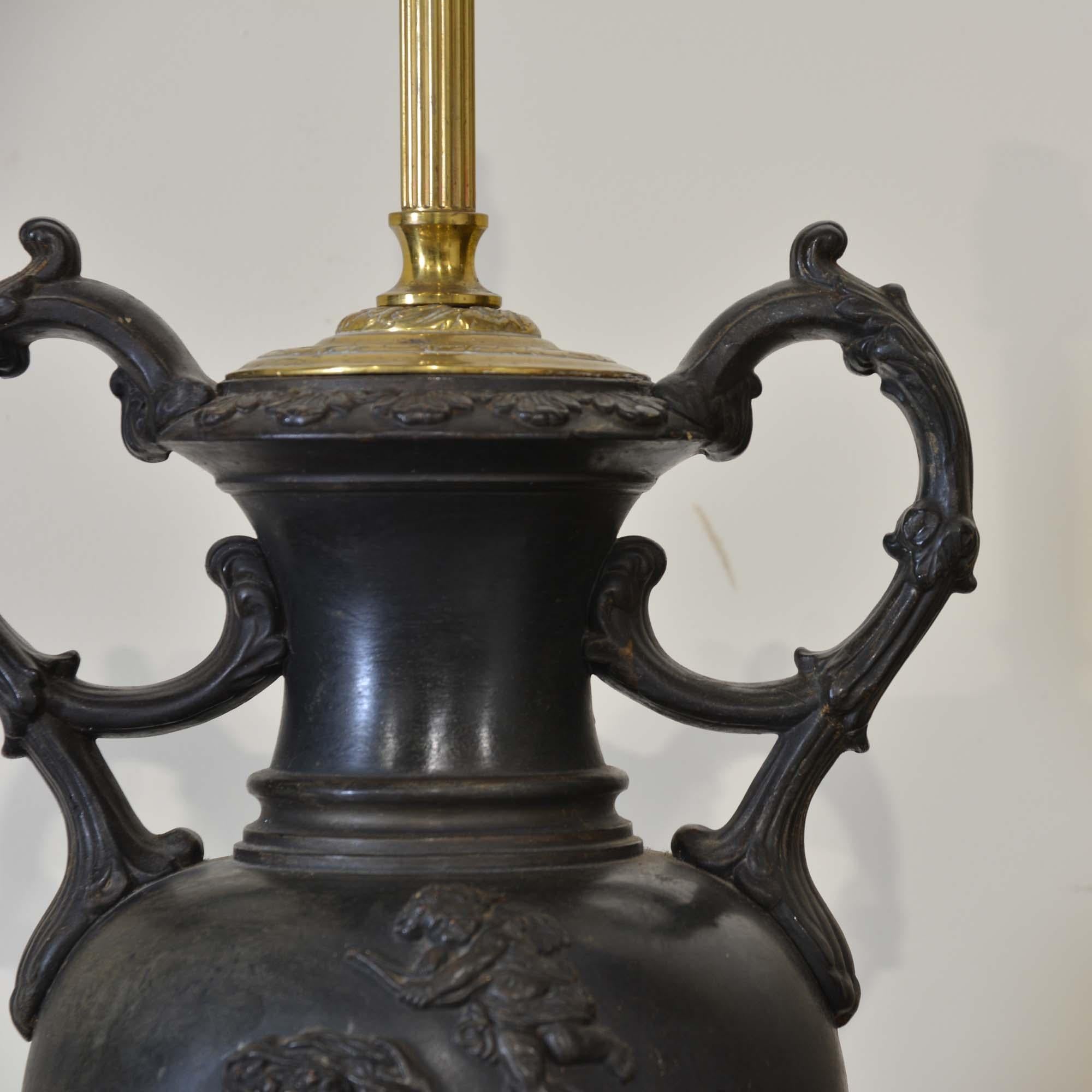 English Amphora urn table lamp For Sale