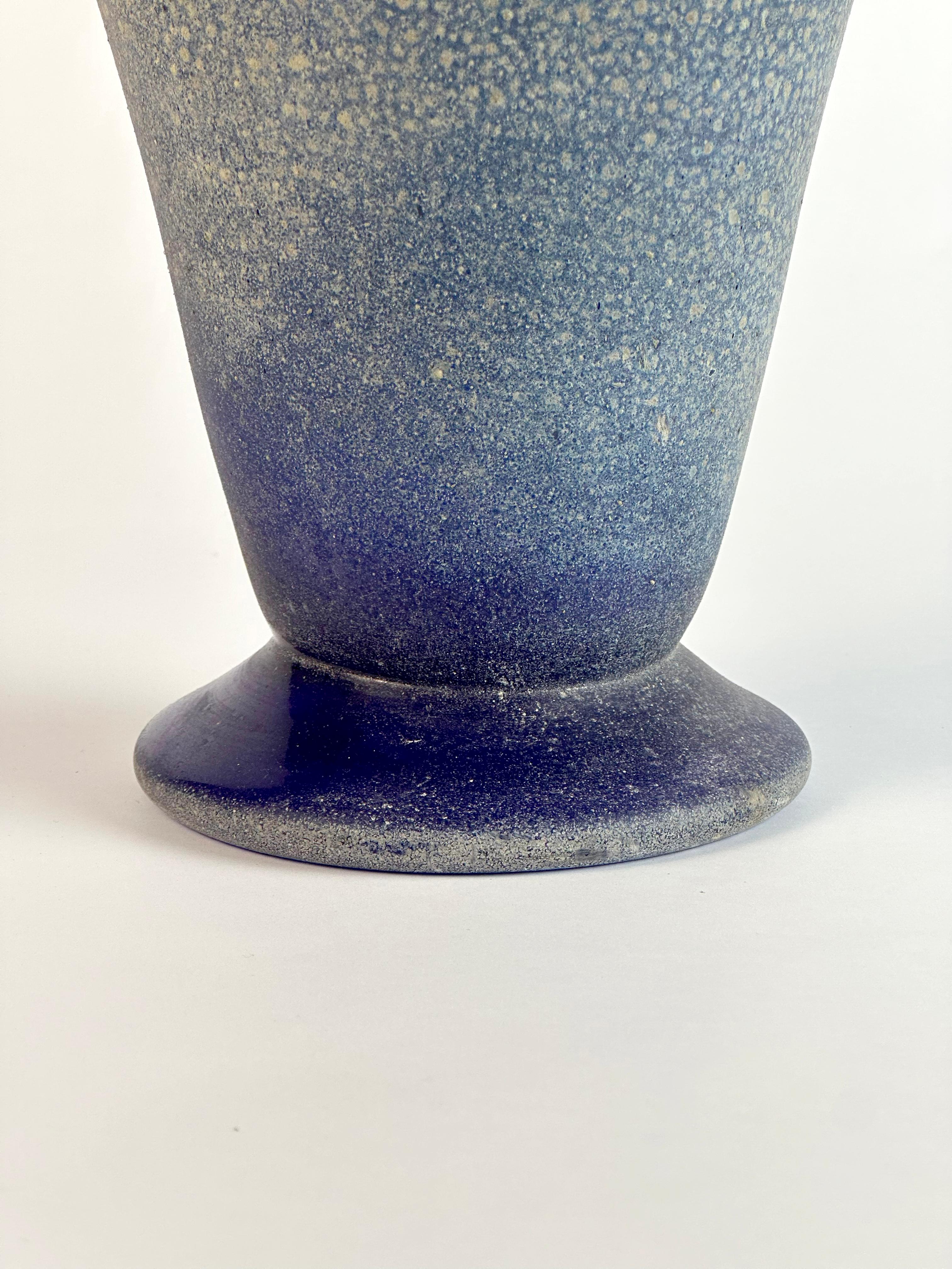 Vaso in vetro di Seguso Blue Scavo, Italia, circa anni '70 In condizioni buone in vendita a Glasgow, GB