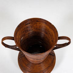 Amphora Vase out of Wicker by Vivai del Sud, Italy 1960s