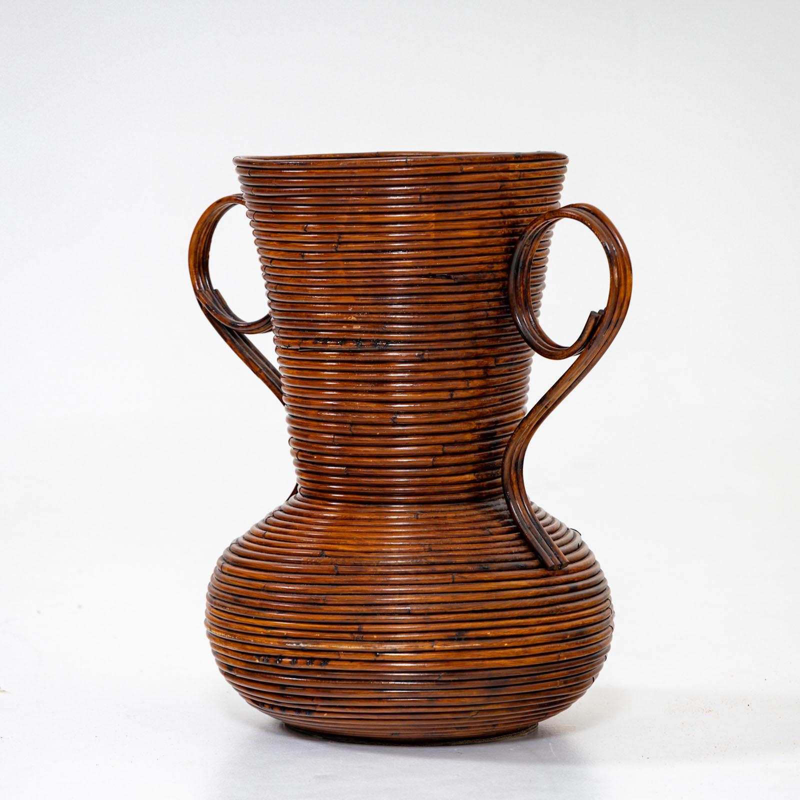 Italian Amphora Vase out of Wicker by Vivai del Sud, Italy 1960s For Sale