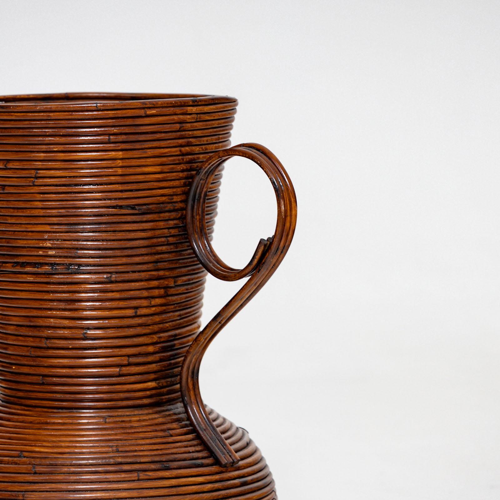 Amphora Vase out of Wicker by Vivai del Sud, Italy 1960s In Good Condition For Sale In Greding, DE