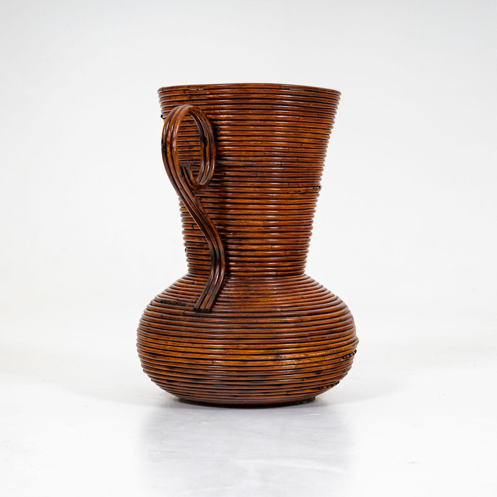 Mid-20th Century Amphora Vase out of Wicker by Vivai del Sud, Italy 1960s For Sale