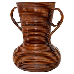 Vintage Amphora Vase out of Wicker by Vivai del Sud, Italy 1960s