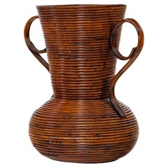 Amphora Vase out of Wicker by Vivai del Sud, Italy 1960s