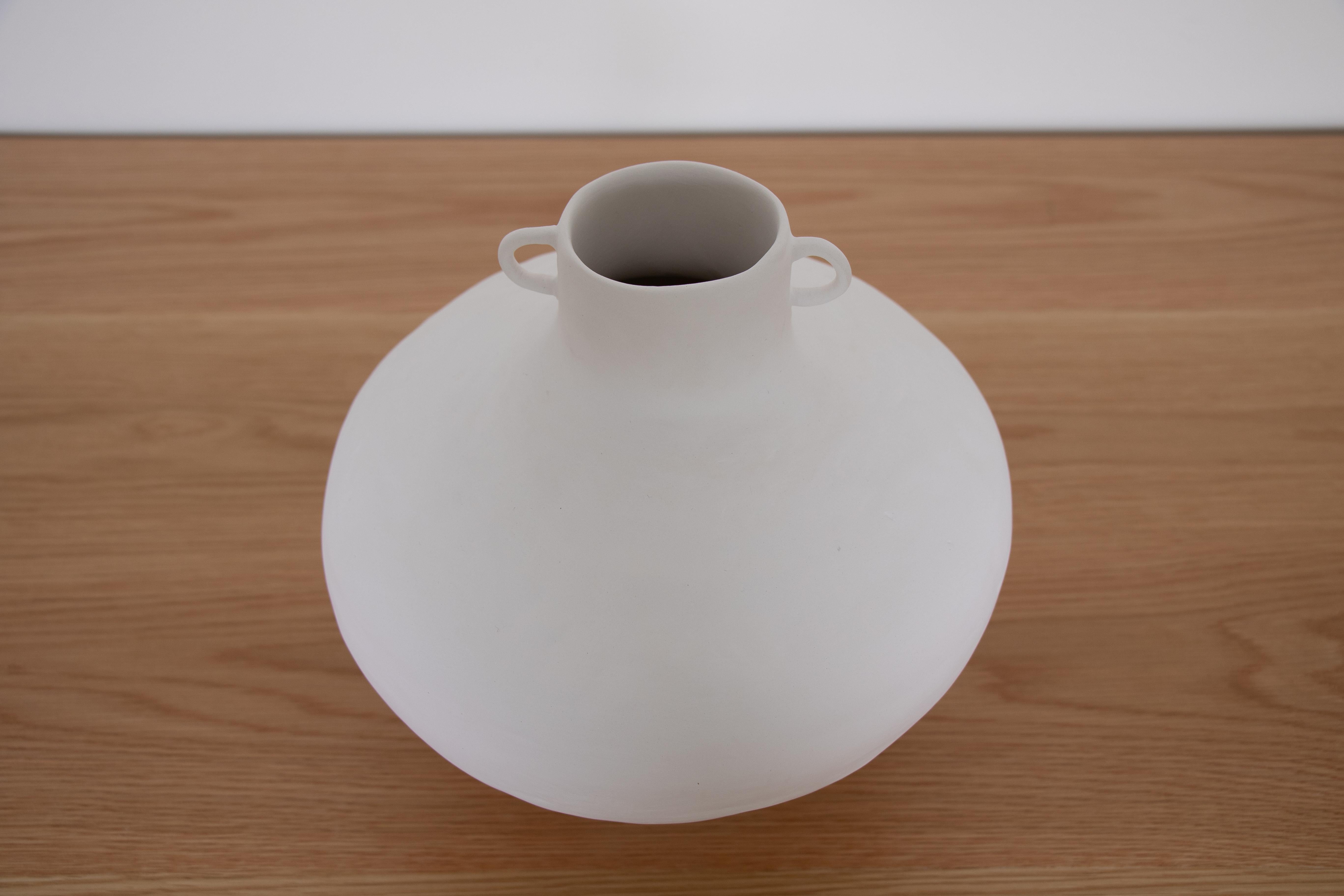 Spanish Handmade Amphora White Vase