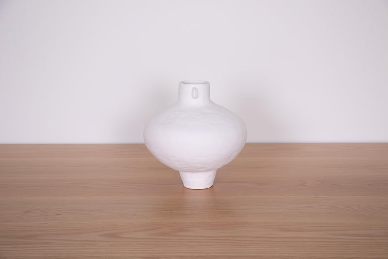 Hand-Crafted Handmade Amphora White Vase