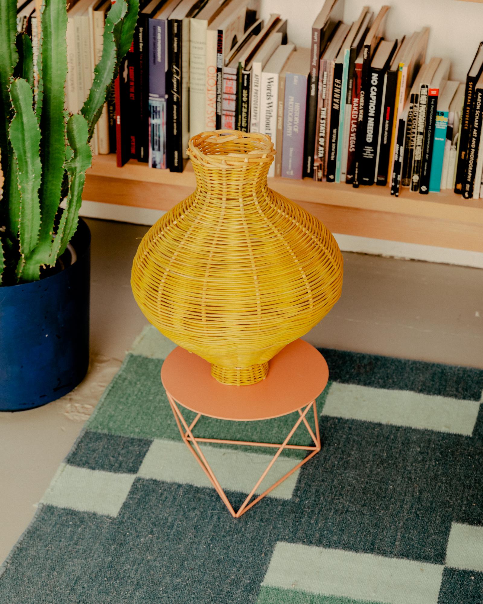 Amphora Vase Woven in Lemon by Studio Herron In New Condition In Chicago, IL