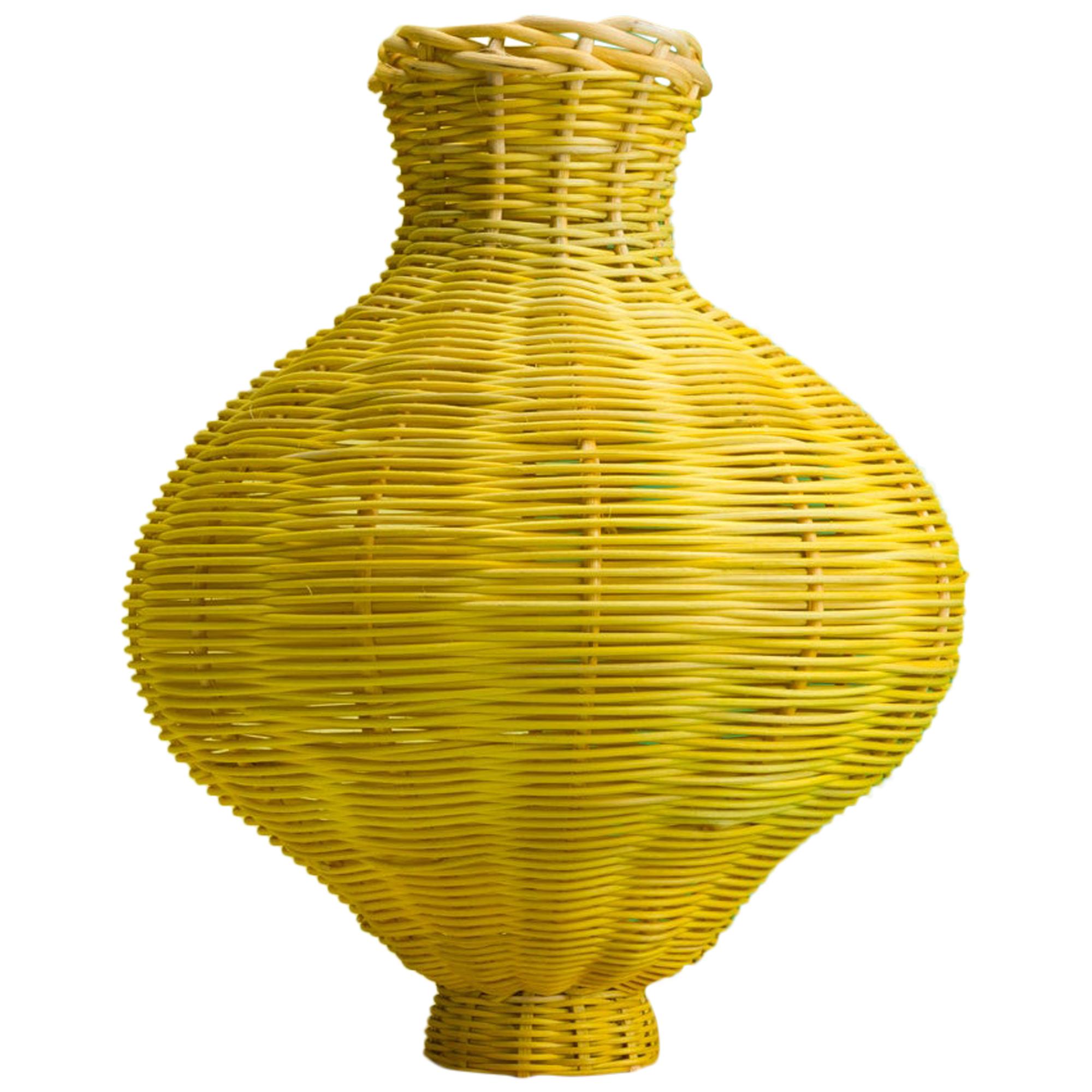 Amphora Vase Woven in Lemon by Studio Herron