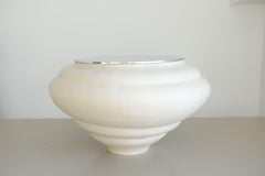 Ampla x Lume Stoneware Clay Table with Aluminium Top by SOIO Studio