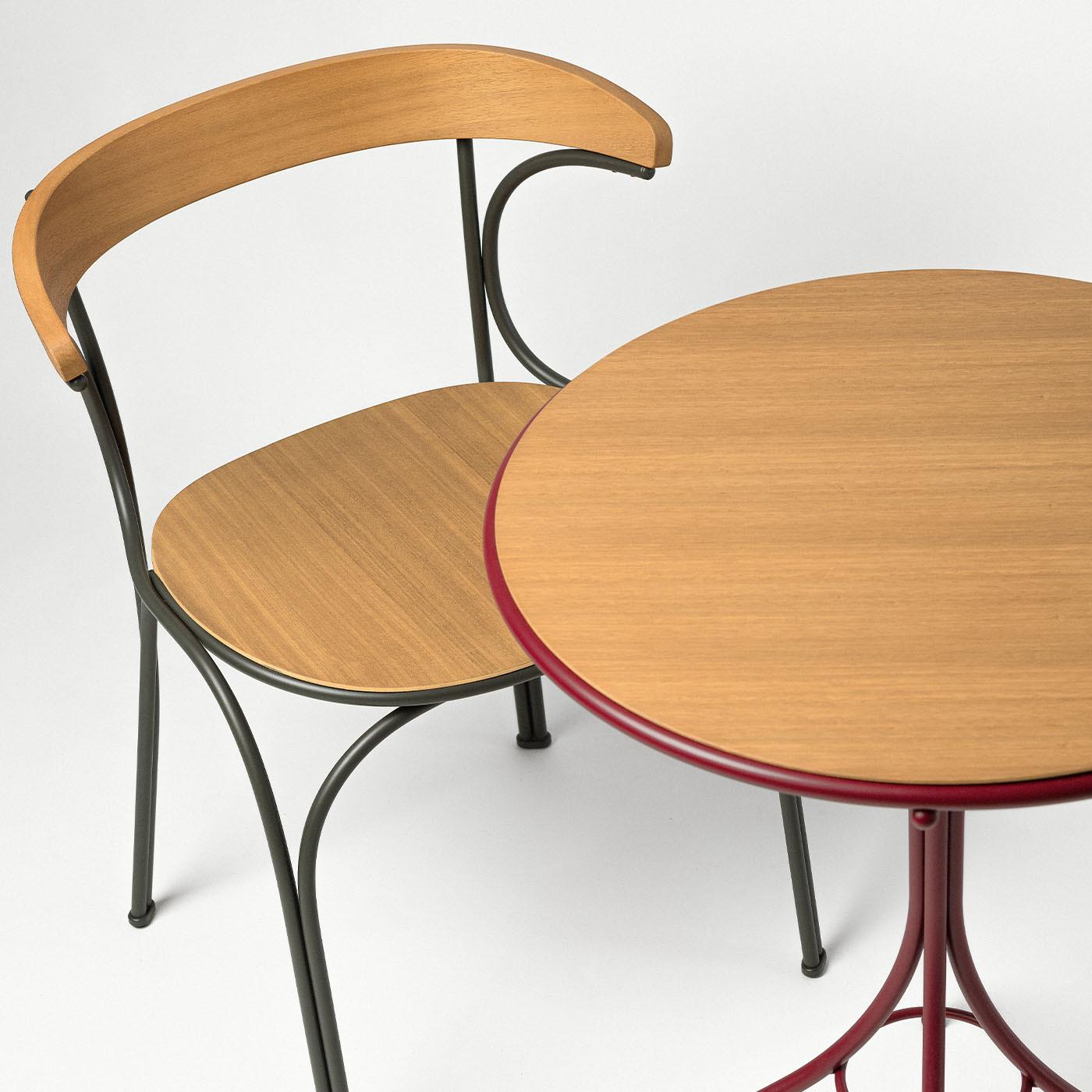 Italian Ample Red Outdoor Bistrot Table by Nichetto Studio For Sale