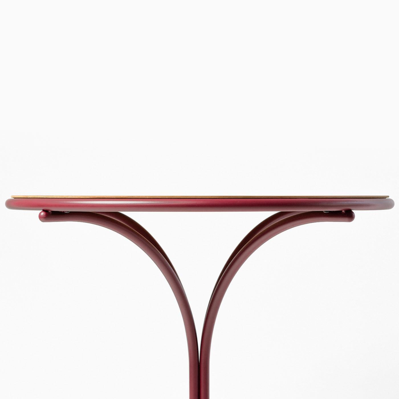 Metal Ample Red Outdoor Bistrot Table by Nichetto Studio For Sale