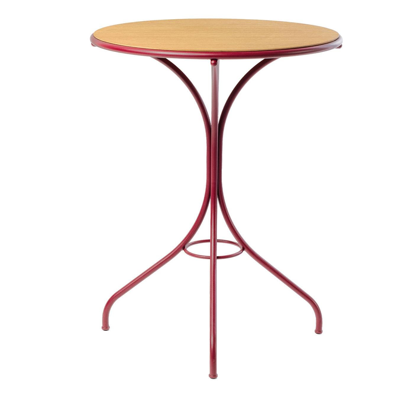 Ample Red Outdoor Bistrot Table by Nichetto Studio For Sale 1