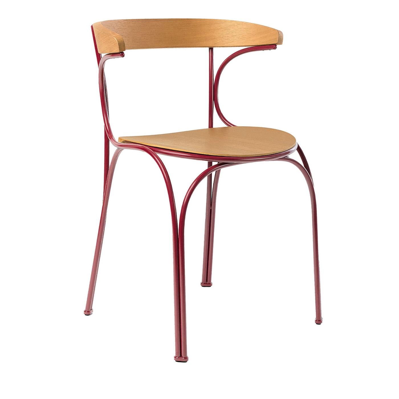 Metal Ample Red Outdoor Chair by Nichetto Studio For Sale