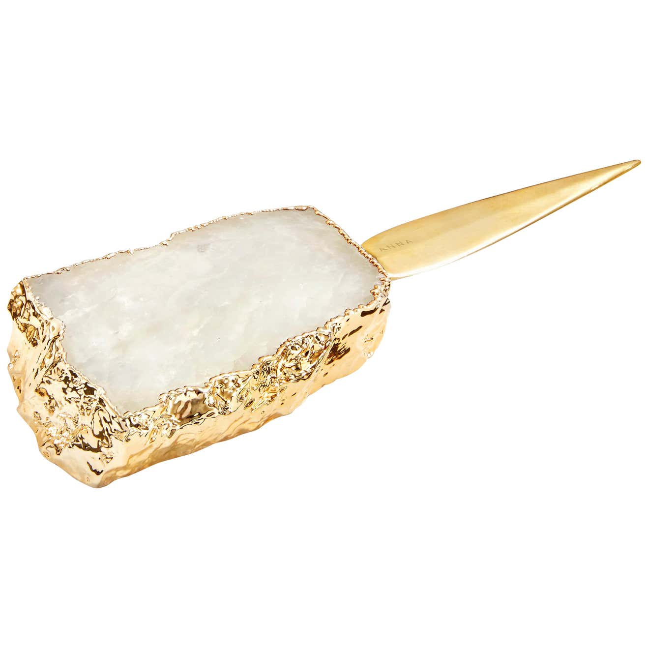Ampliar Letter Opener in Crystal and Gold by Anna Rabinowitz at 1stDibs