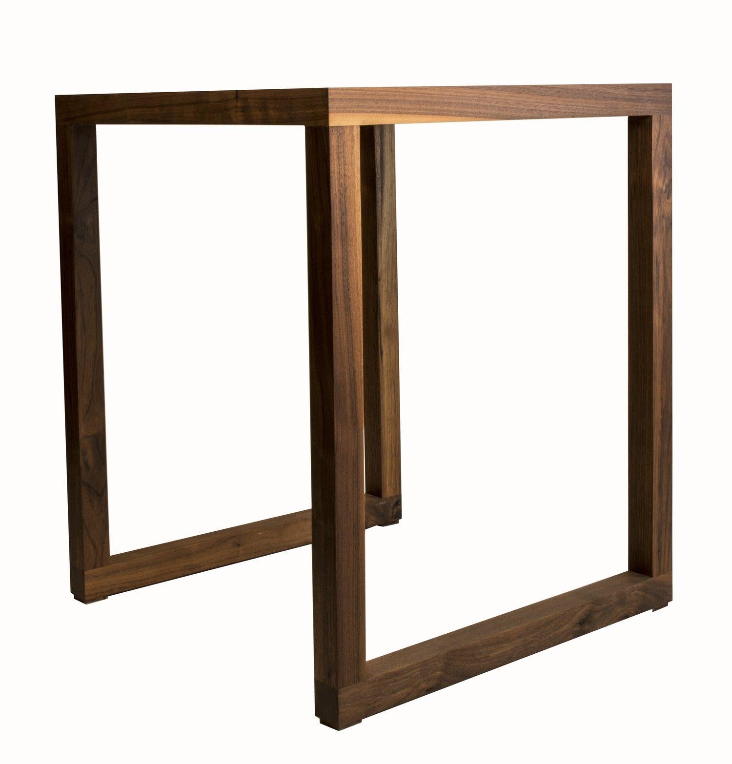 American Amplitude End Table by Kln Studio in Solid Walnut and Brass For Sale