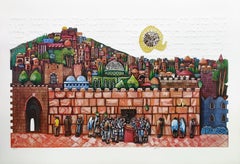 Vintage BAR MITZVAH AT THE WESTERN WALL (JUDAICA ART)