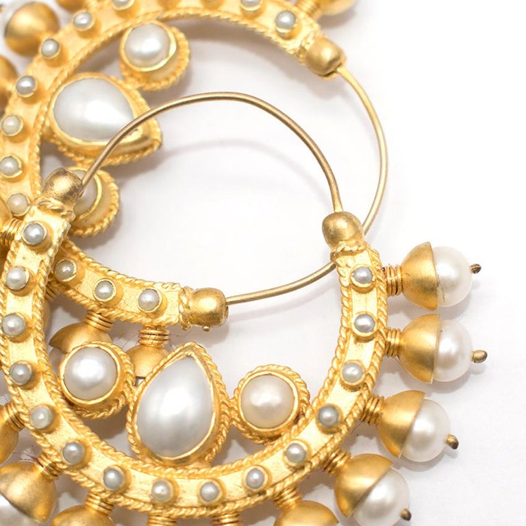 Amrapali fauxpearl hoop earrings at 1stDibs