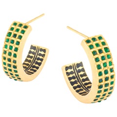Amrapali Jewels 18 Karat Gold and Emerald Earrings