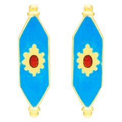 Amrapali Jewels 18 Karat Gold and Enamel Earrings