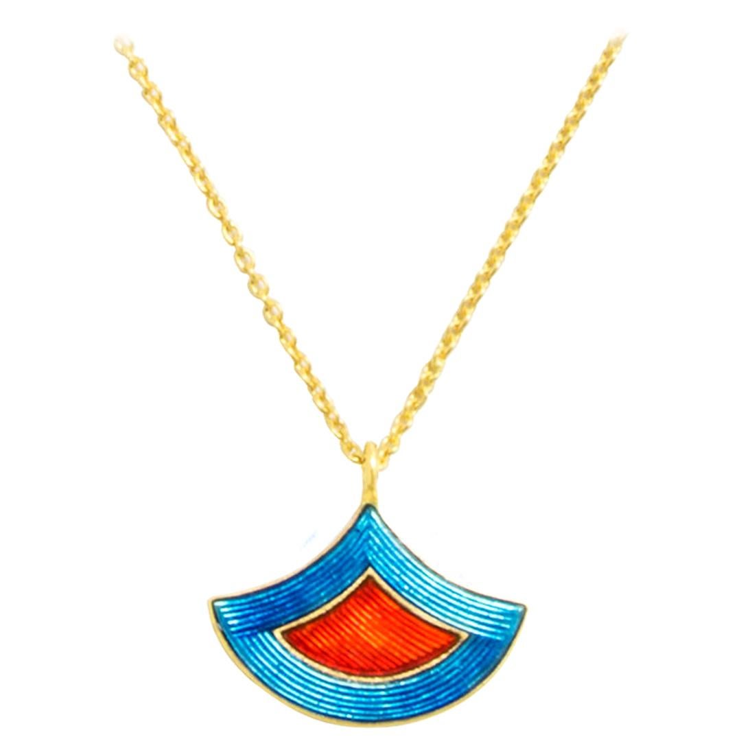 Amrapali Jewels 18 Karat Gold and Enamel Necklace For Sale