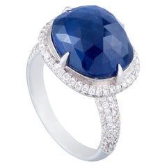 Amrapali Jewels 18 Karat Gold, Burma No Heat Sapphire and Diamond Ring