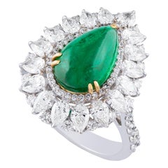 Amrapali Jewels 18 Karat Gold, Emerald and Diamond Ring