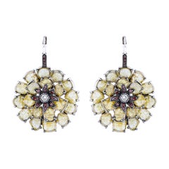 Amrapali Jewels 18 Karat Gold, Light Yellow and White Diamond Earrings