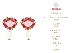 Amrapali Jewels 18 Karat Gold, Ruby, Diamond and Pearl Earrings