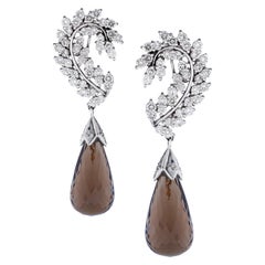 Amrapali Jewels 18 Karat Gold, Smokey Quartz and Diamond Earring