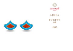 Amrapali Jewels 18 Karat Gold and Enamel Earrings