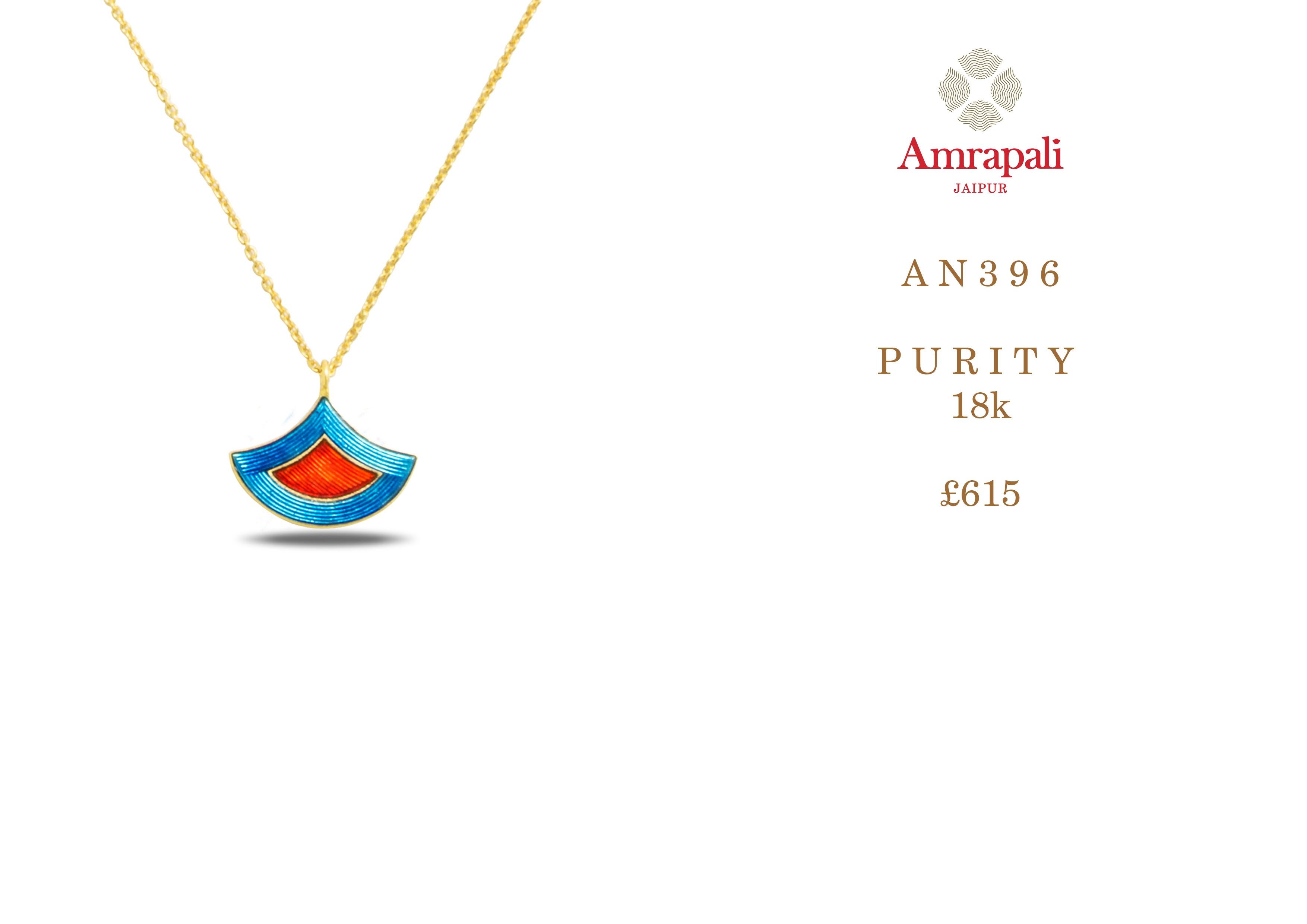 Amrapali Jewels 18 Karat Gold and Enamel Necklace In New Condition For Sale In London, GB