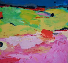 Paesaggio astratto 1 - Pittura acrilica della fine del XX secolo di Amrik Varkalis