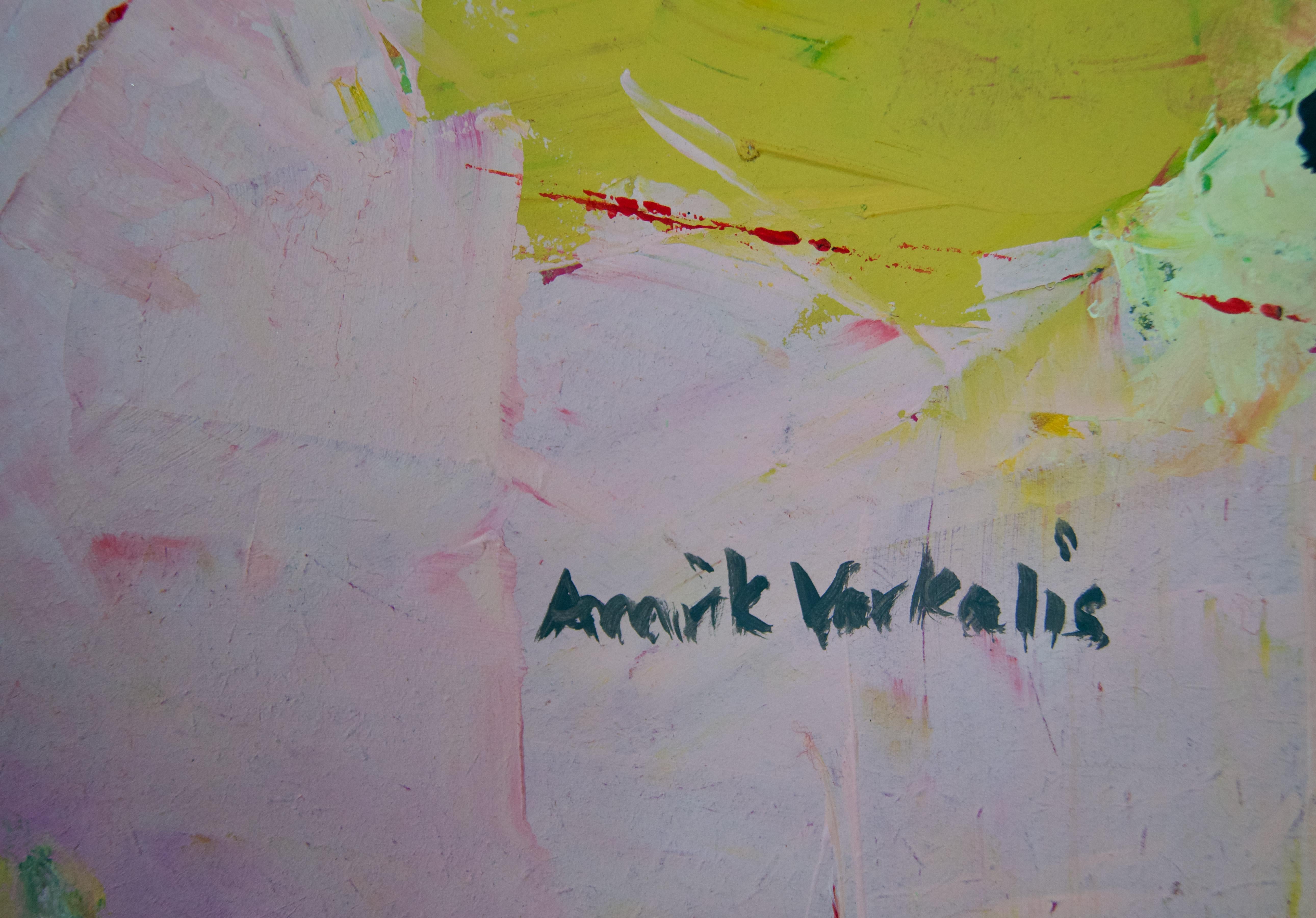 Abstrakte Landschaft 1 - Acrylgemälde des späten 20. Jahrhunderts von Amrik Varkalis im Angebot 3