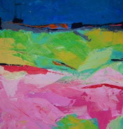 Paesaggio astratto 2 - Pittura acrilica della fine del XX secolo di Amrik Varkalis