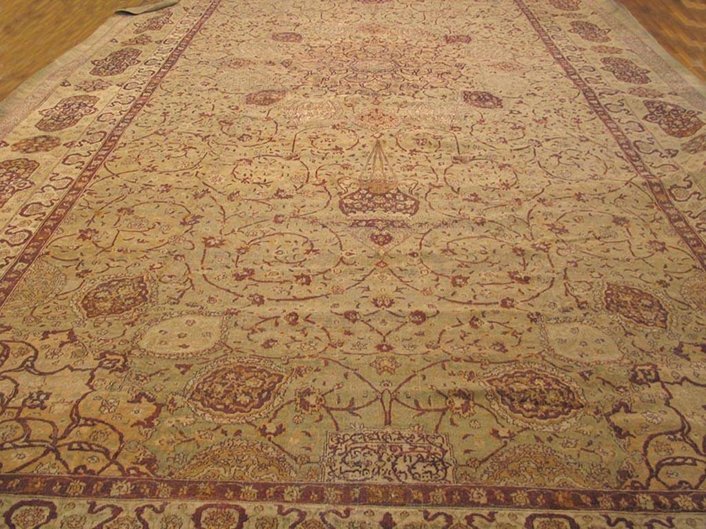 Early 20th Century N. Amritsar Carpet ( 14 x 27' - 427 x 823 )
The 1892 publication of the Ardebil Carpet almost immediately unleashed creative copies from all over the carpet world. This is a particularly attractive one in tones of ivory and
