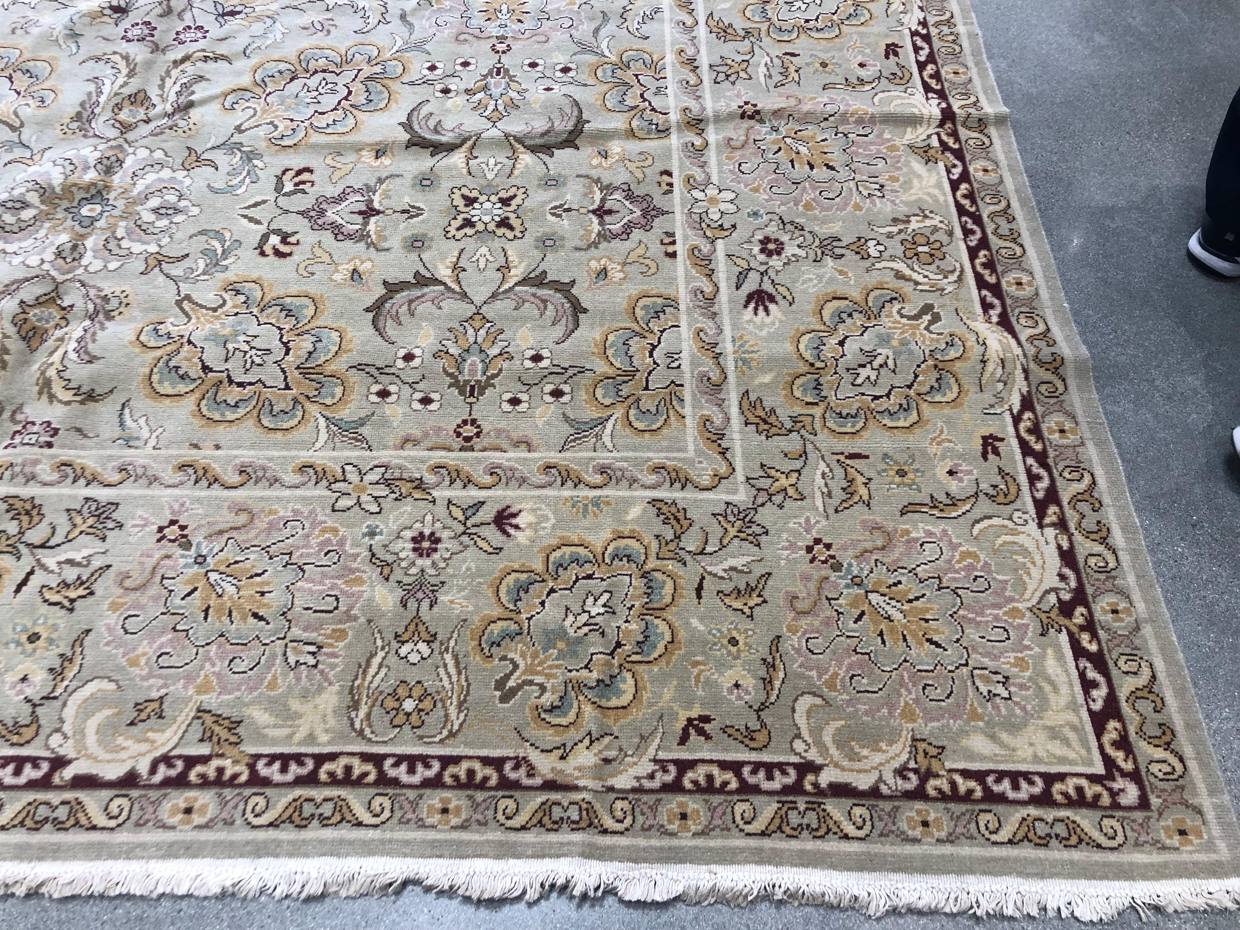 European Amritsar Style Floral Rug For Sale