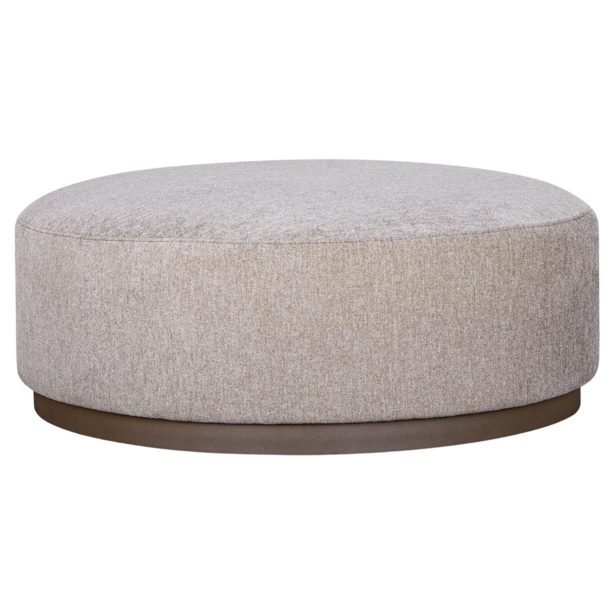 Amsterdã Ottoman in Aluminum and Fabric, Modern Organic